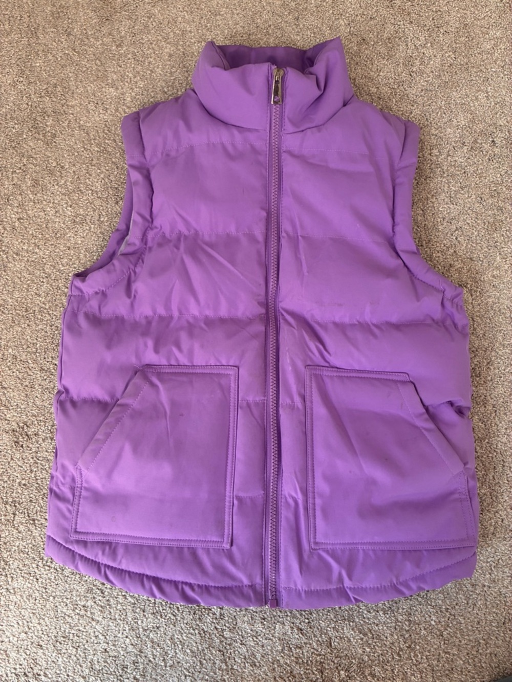 Kids Sleeveless Puffer Vest in Purple